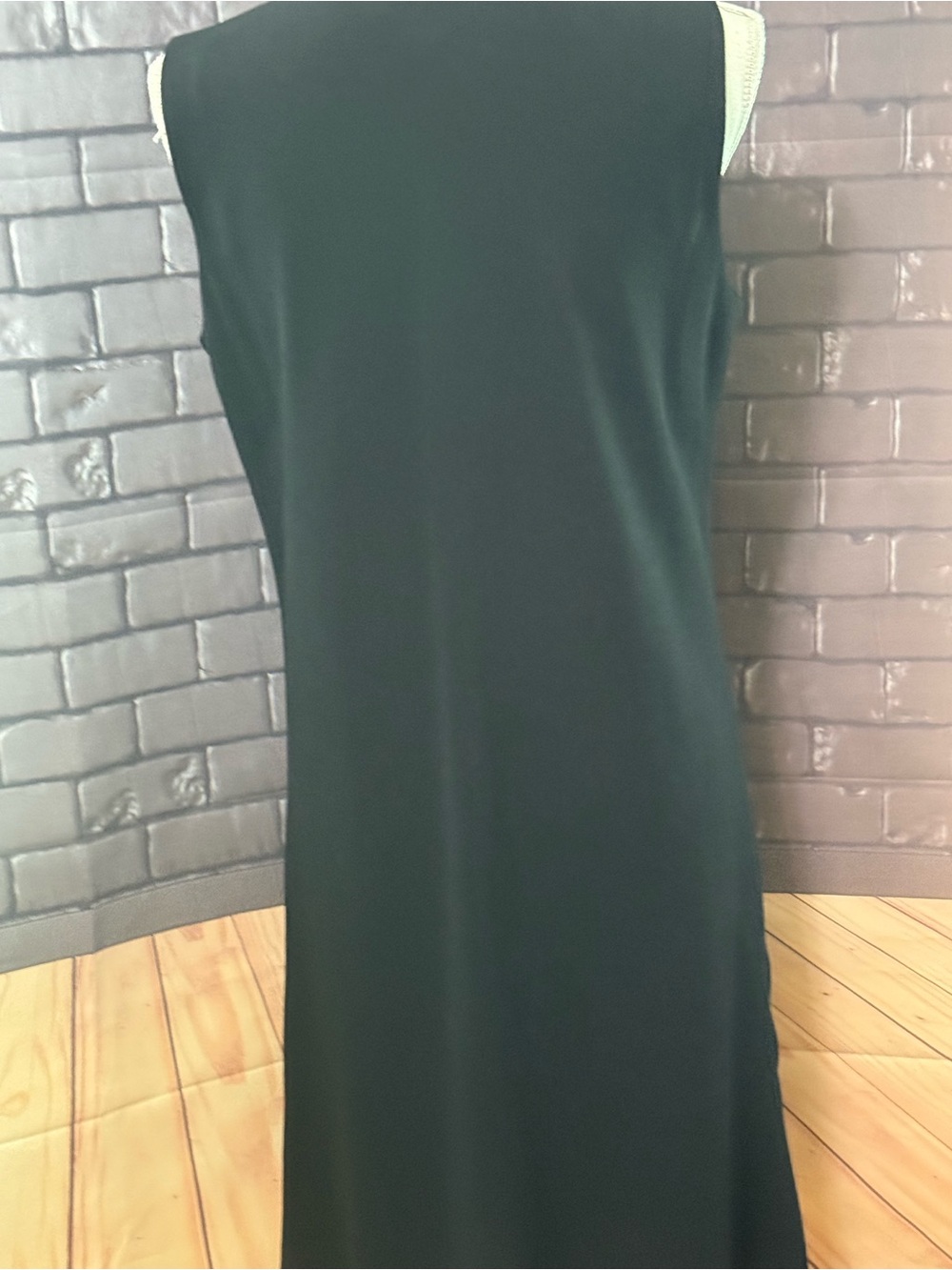 Talbots Black Sleeveless Maxi Dress with Subtle Sheer Hem - Picture 14 of 15